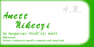 anett mikeczi business card